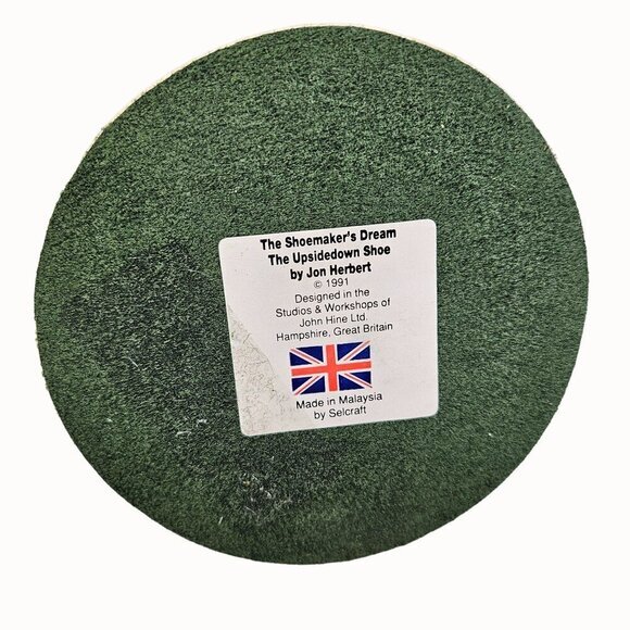 Shoemakers Dream Upsidedown Shoe Jon Herbert 1991 Figurine‎ Shoe Shaped Vintage - Picture 10 of 10